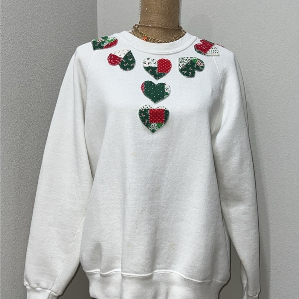 Vintage Christmas Sweater Heart Patchwork